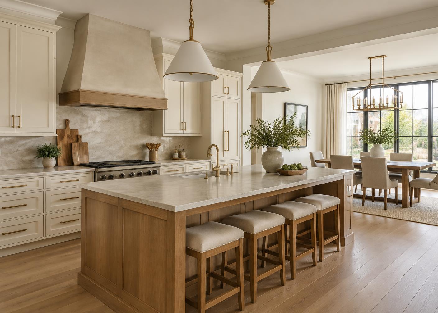 Warm kitchen interior